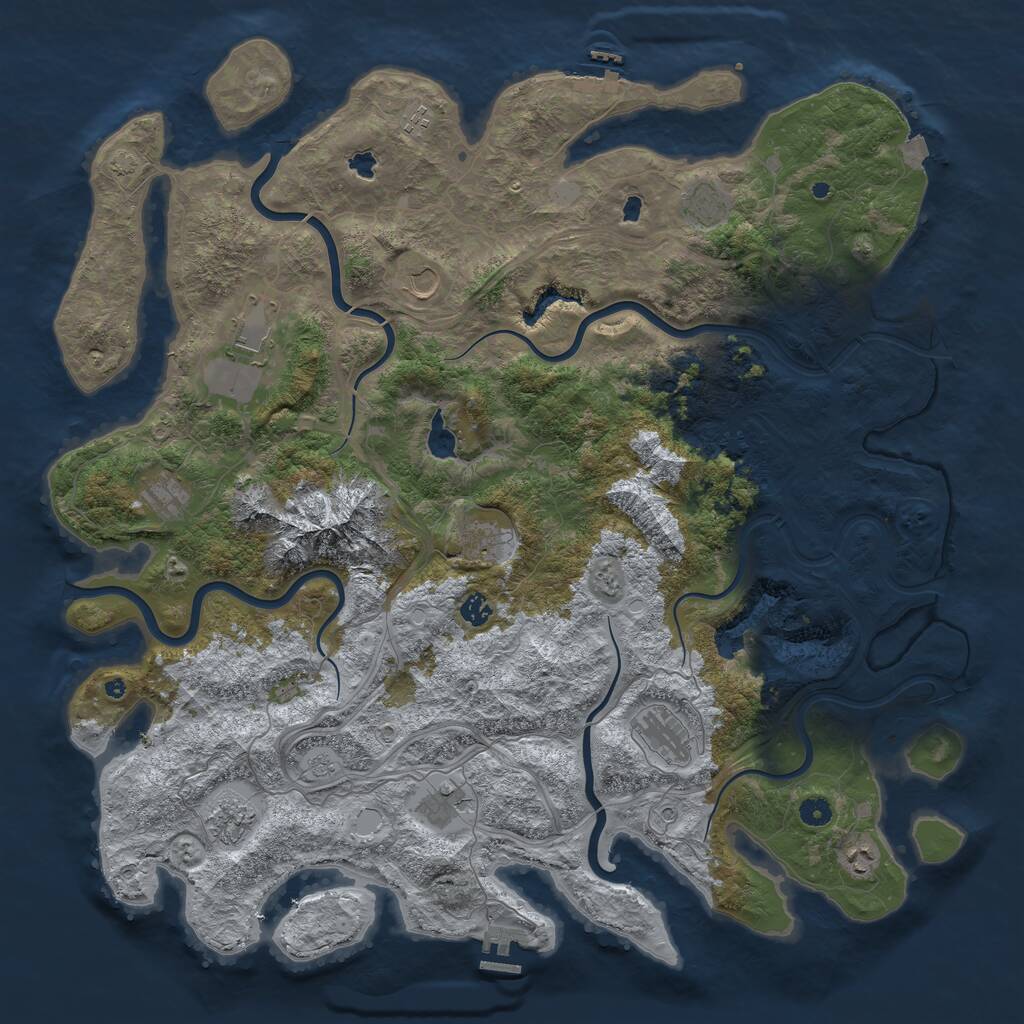 Rust Map: Procedural Map, Size: 5000, Seed: 846153, 17 Monuments