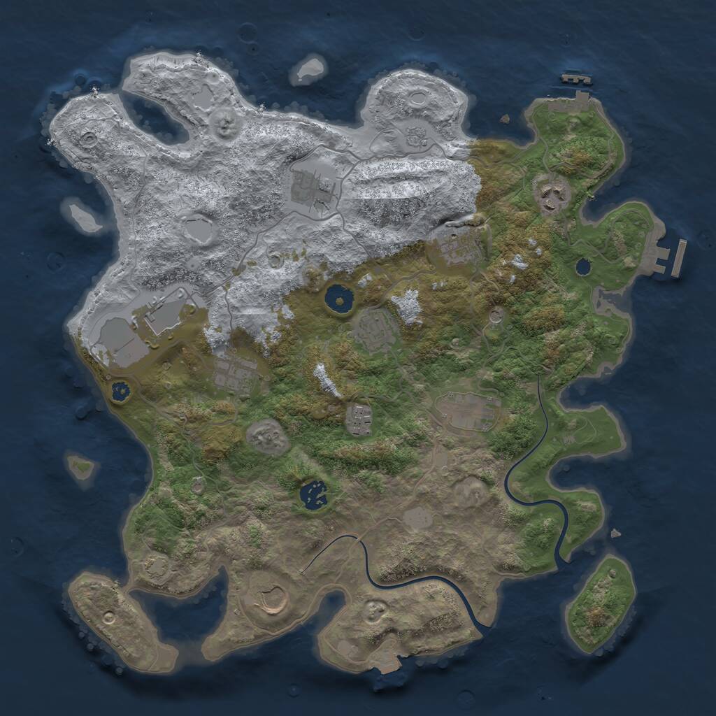 Rust Map: Procedural Map, Size: 3800, Seed: 14578956, 16 Monuments