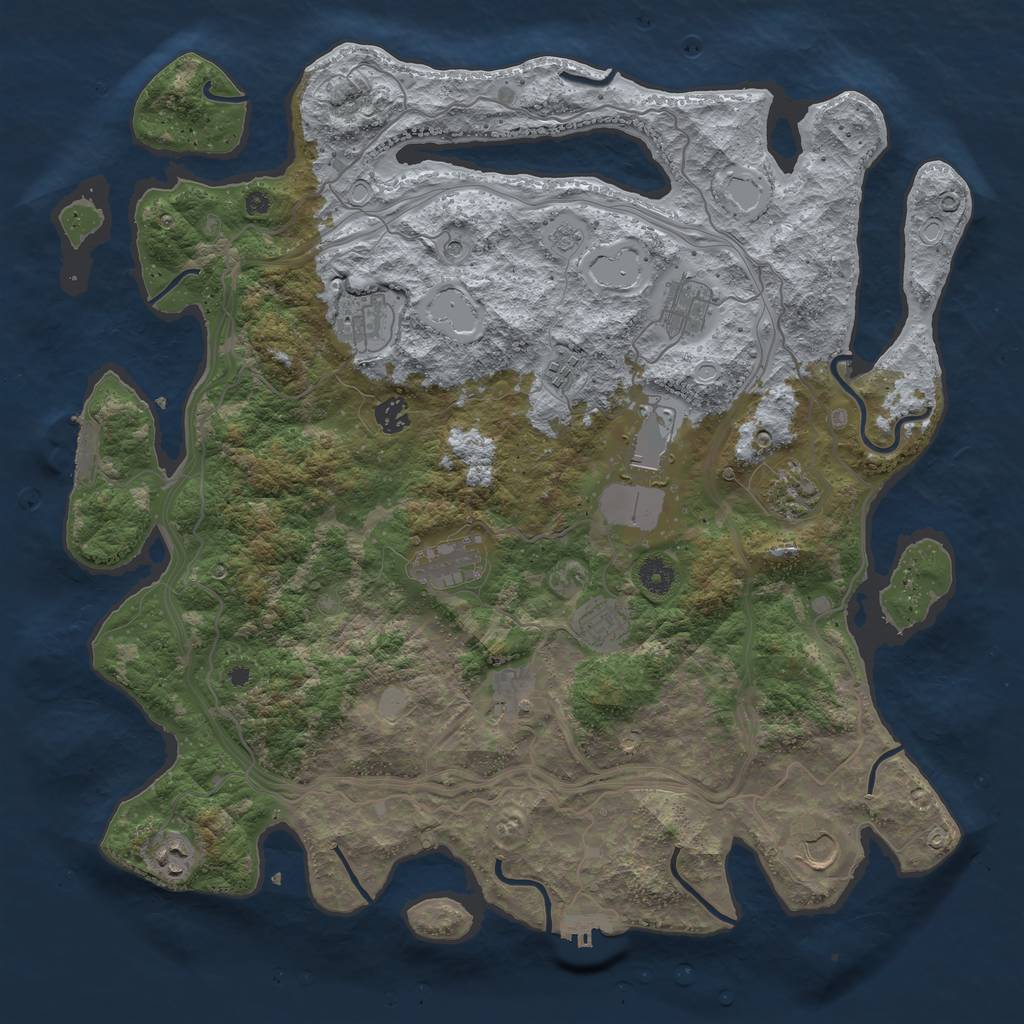 Rust Map: Procedural Map, Size: 4300, Seed: 2223, 18 Monuments