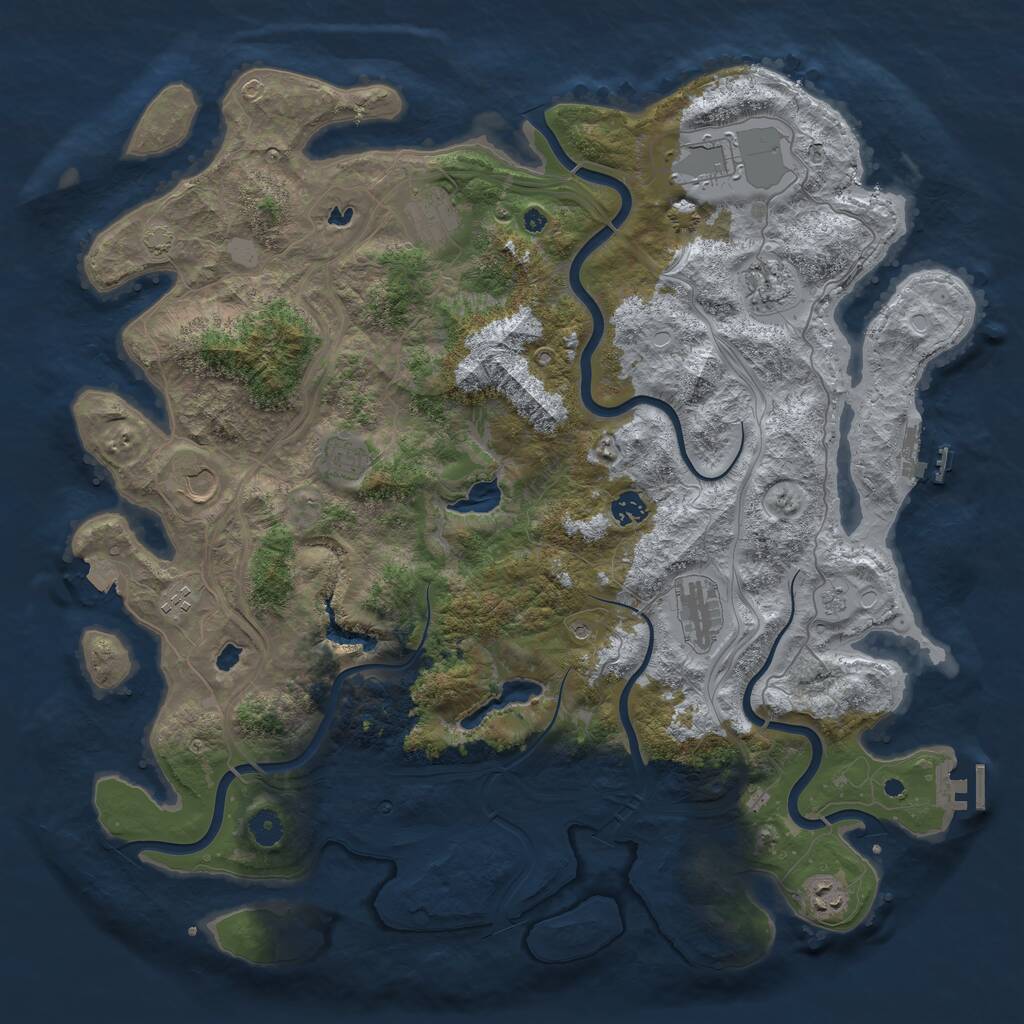 Rust Map: Procedural Map, Size: 4500, Seed: 871660571, 15 Monuments