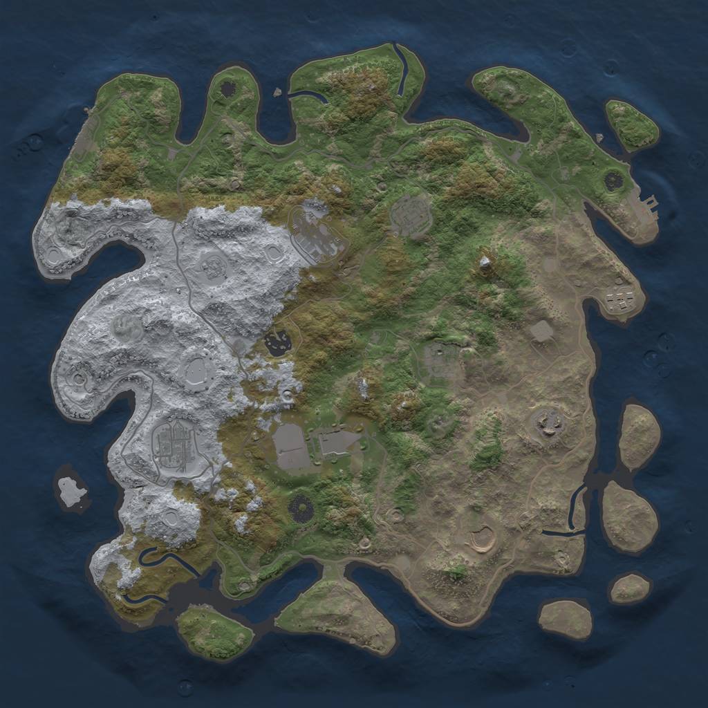 Rust Map: Procedural Map, Size: 4000, Seed: 6286, 18 Monuments