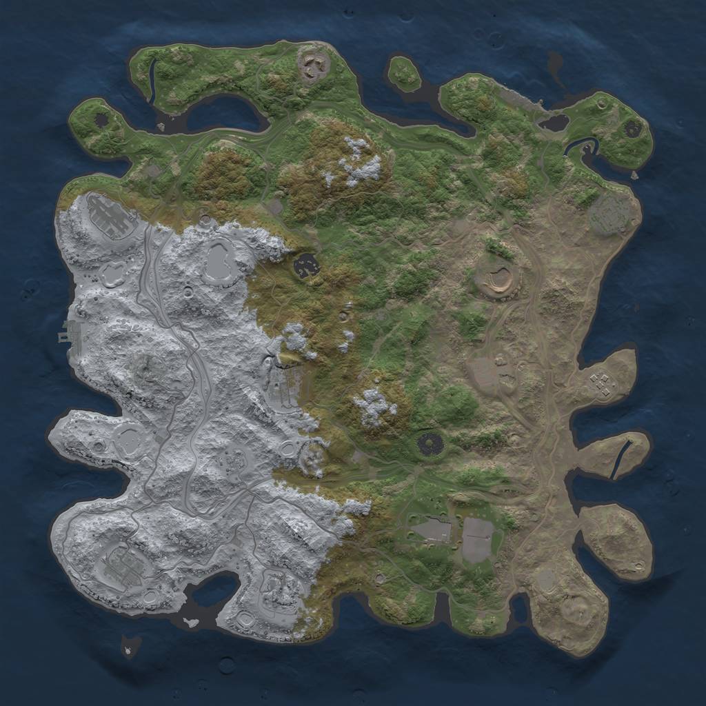 Rust Map: Procedural Map, Size: 4250, Seed: 5280, 20 Monuments