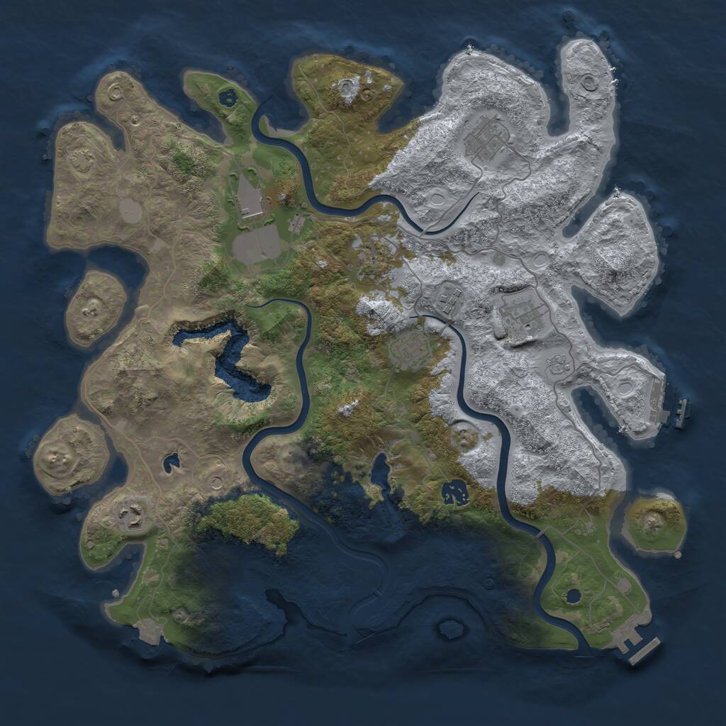 Rust Map: Procedural Map, Size: 4000, Seed: 1887430053, 14 Monuments