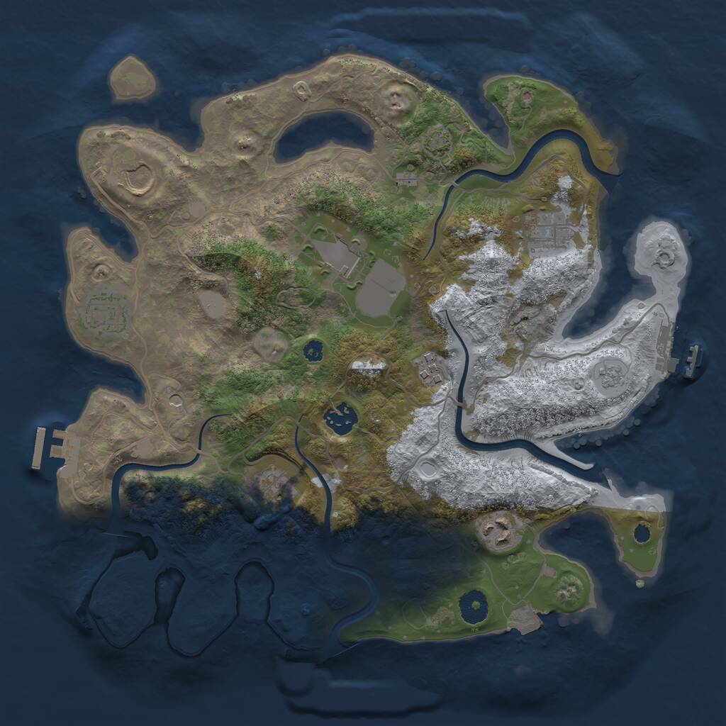 Rust Map: Procedural Map, Size: 3500, Seed: 588019338, 14 Monuments