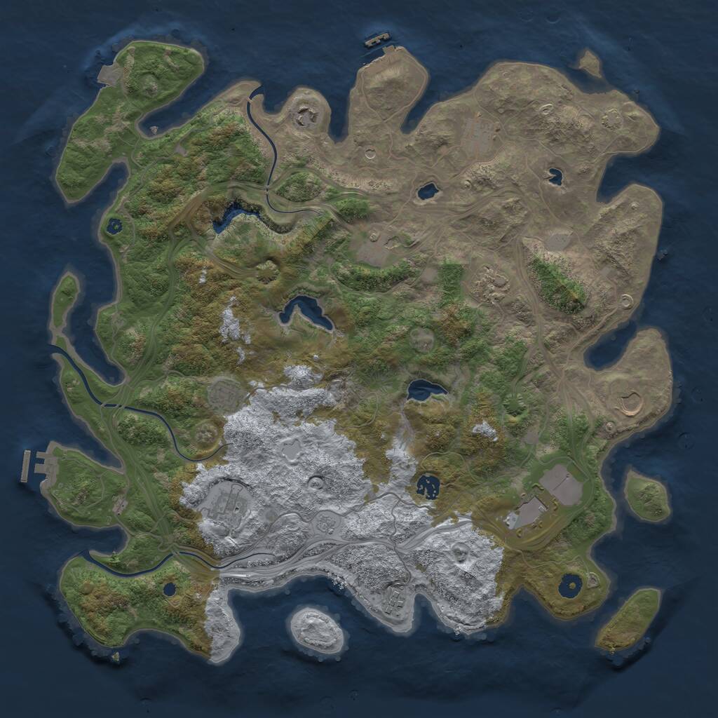 Rust Map: Procedural Map, Size: 4500, Seed: 599837818, 16 Monuments