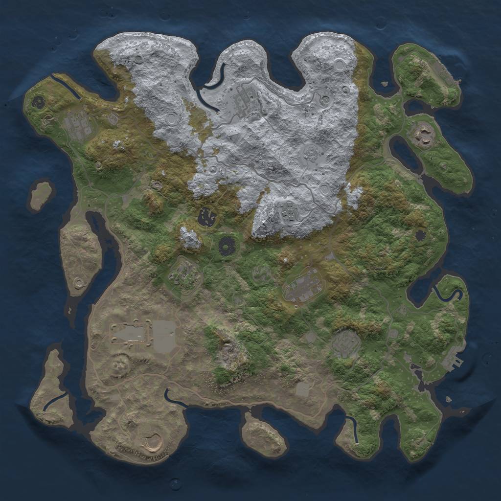 Rust Map: Procedural Map, Size: 4000, Seed: 2006406178, 19 Monuments