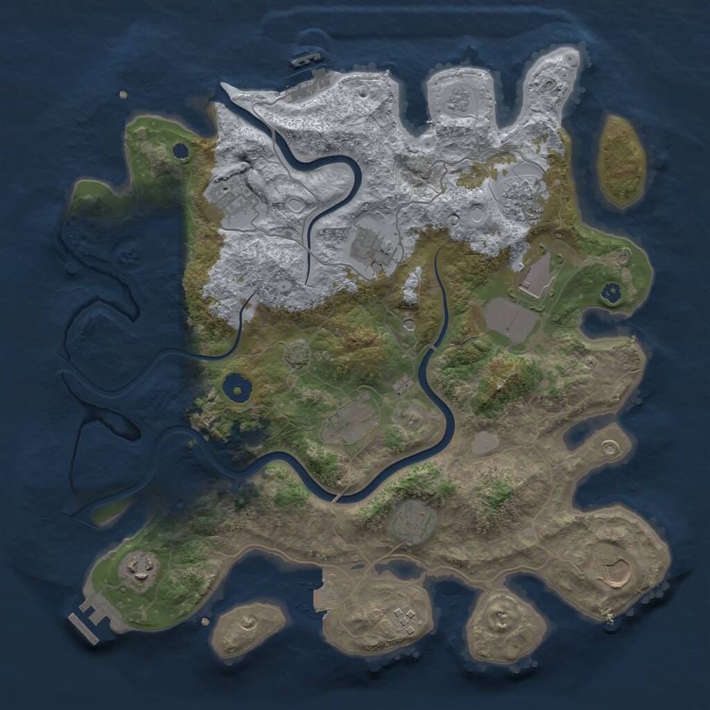 Rust Map: Procedural Map, Size: 3700, Seed: 22601, 15 Monuments
