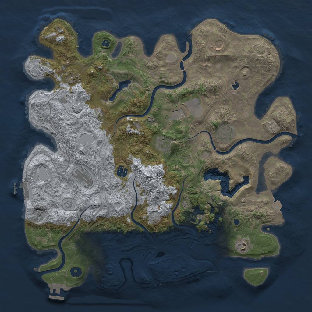 Rust Map: Procedural Map, Size: 4250, Seed: 2081083864, 15 Monuments