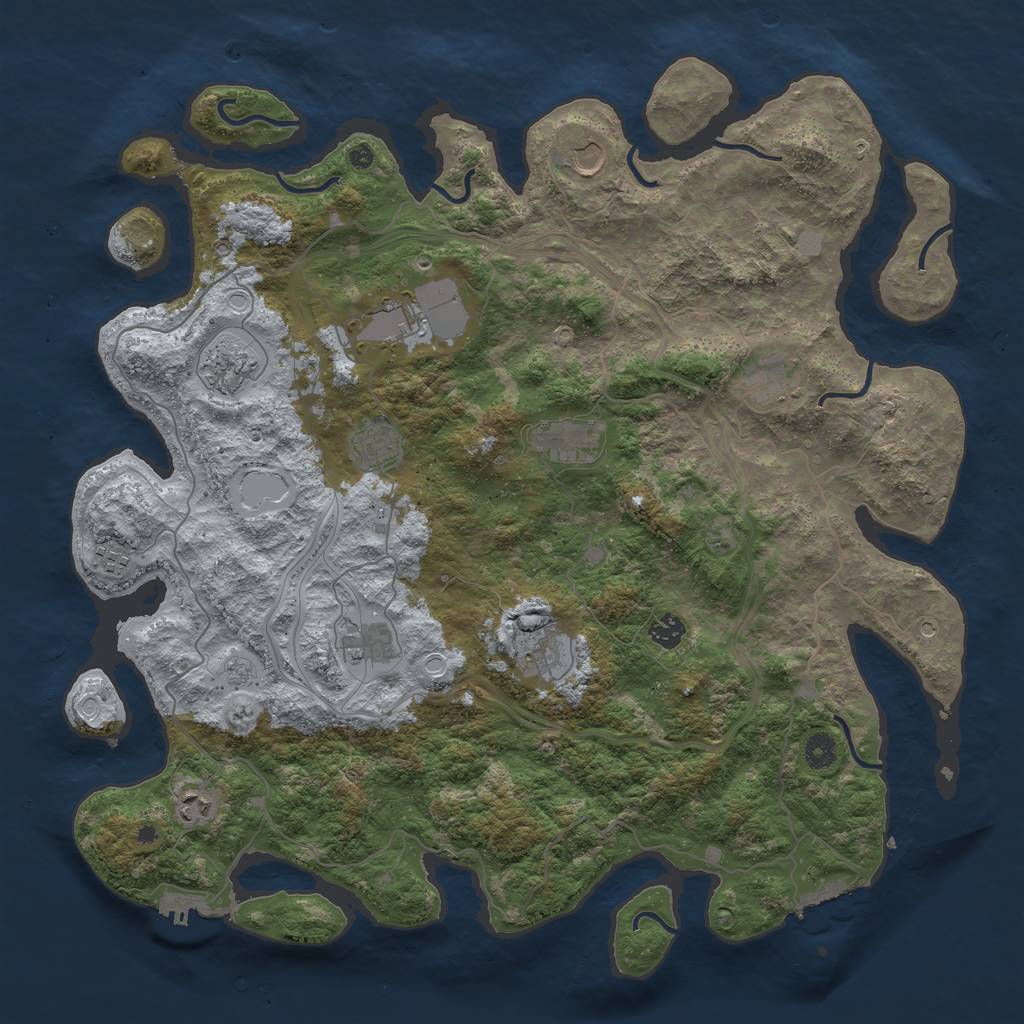 Rust Map: Procedural Map, Size: 4500, Seed: 2585227, 20 Monuments