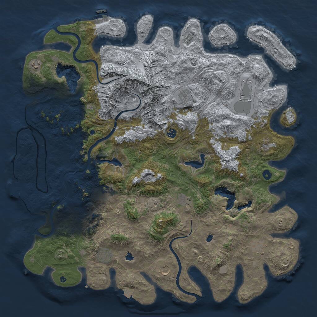 Rust Map: Procedural Map, Size: 5000, Seed: 76278536, 17 Monuments