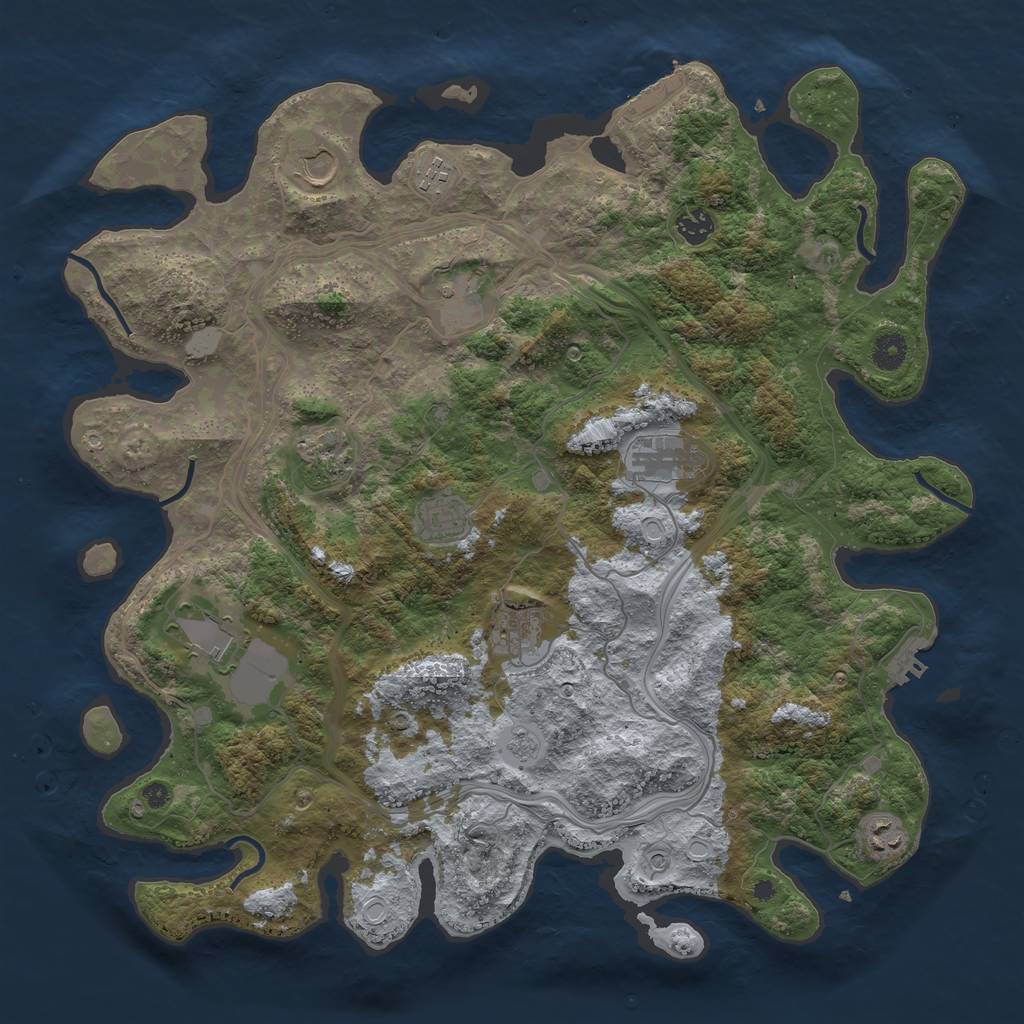 Rust Map: Procedural Map, Size: 4250, Seed: 681069146, 19 Monuments