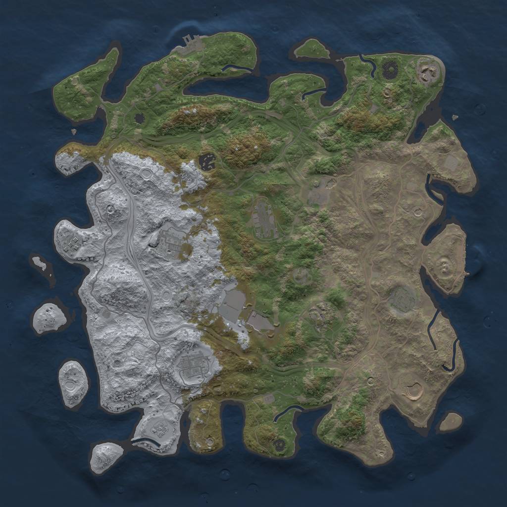 Rust Map: Procedural Map, Size: 4250, Seed: 369867030, 20 Monuments