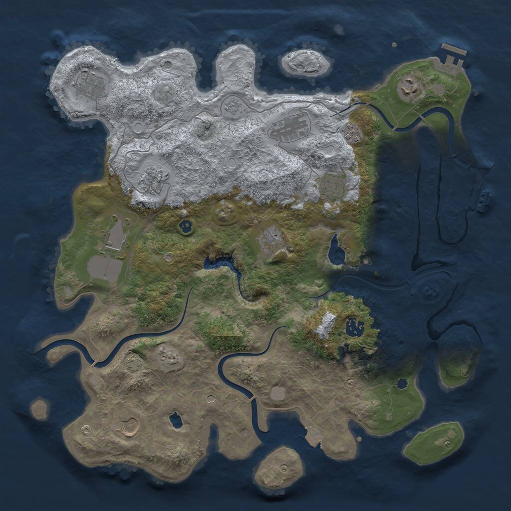 Rust Map: Procedural Map, Size: 4000, Seed: 325008439, 16 Monuments