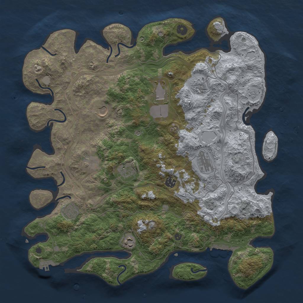 Rust Map: Procedural Map, Size: 4250, Seed: 60744, 19 Monuments