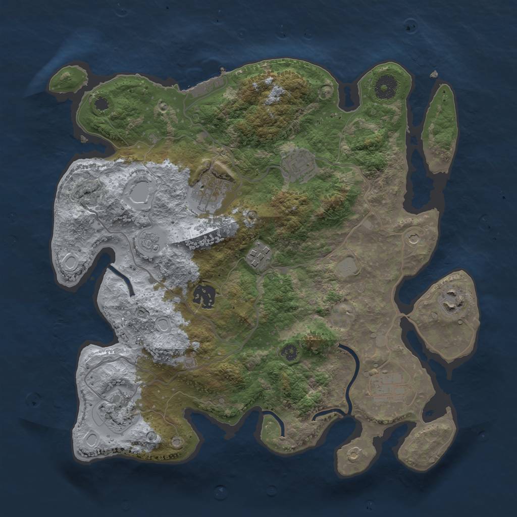 Rust Map: Procedural Map, Size: 3300, Seed: 1792643, 15 Monuments
