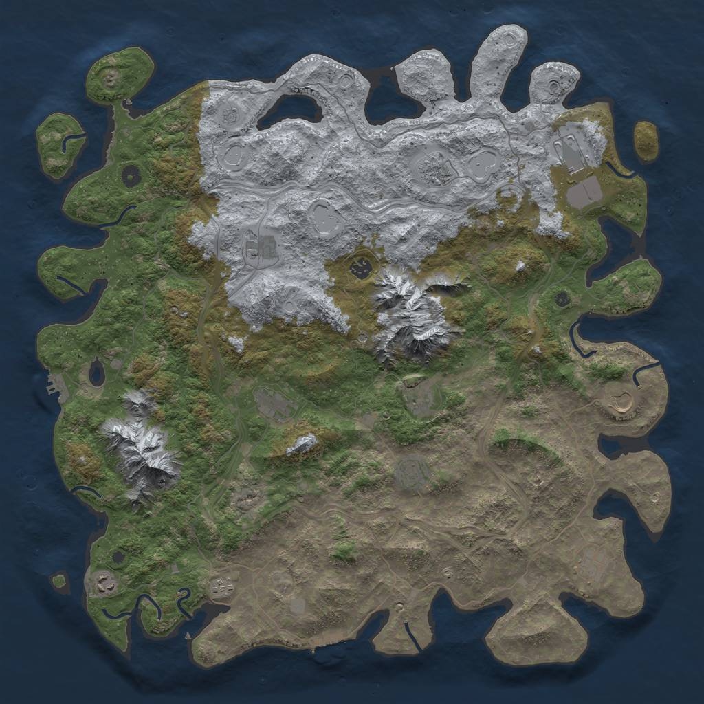 Rust Map: Procedural Map, Size: 5120, Seed: 327754268, 20 Monuments