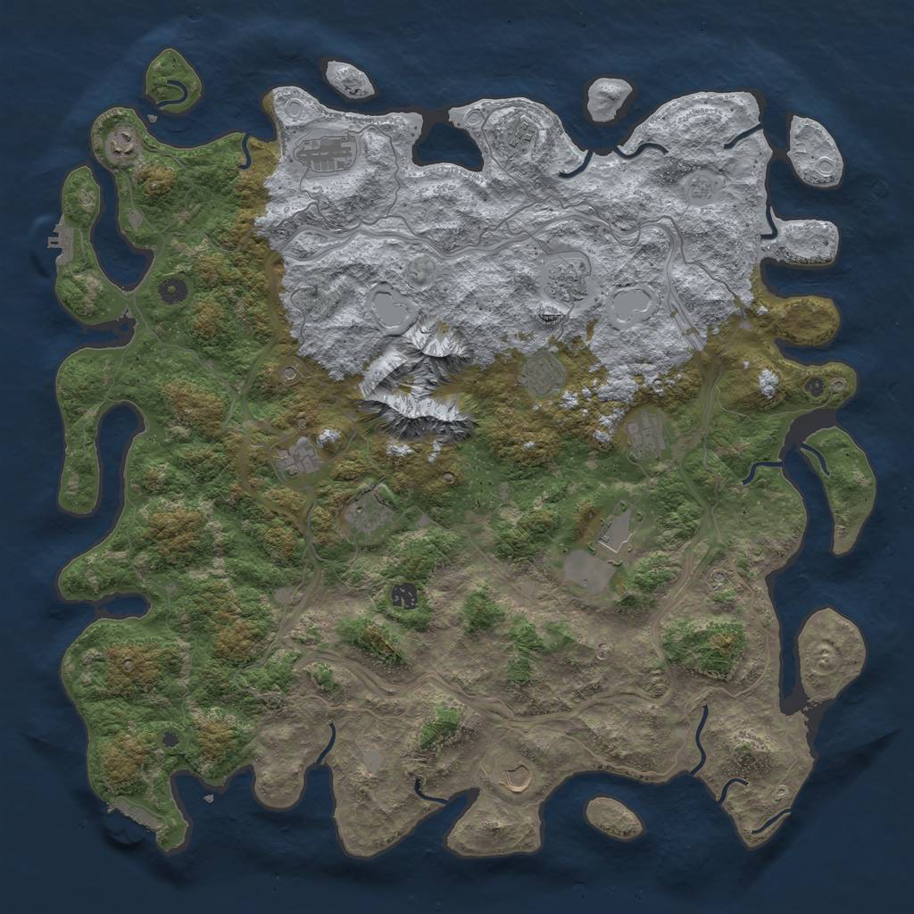Rust Map: Procedural Map, Size: 5000, Seed: 414204786, 20 Monuments