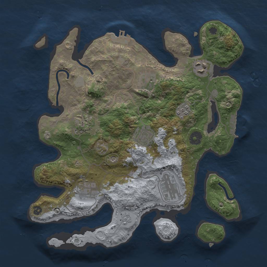 Rust Map: Procedural Map, Size: 3000, Seed: 753979049, 16 Monuments