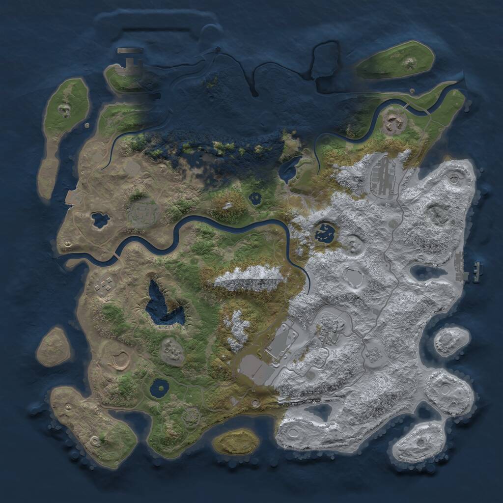 Rust Map: Procedural Map, Size: 4000, Seed: 581307563, 15 Monuments