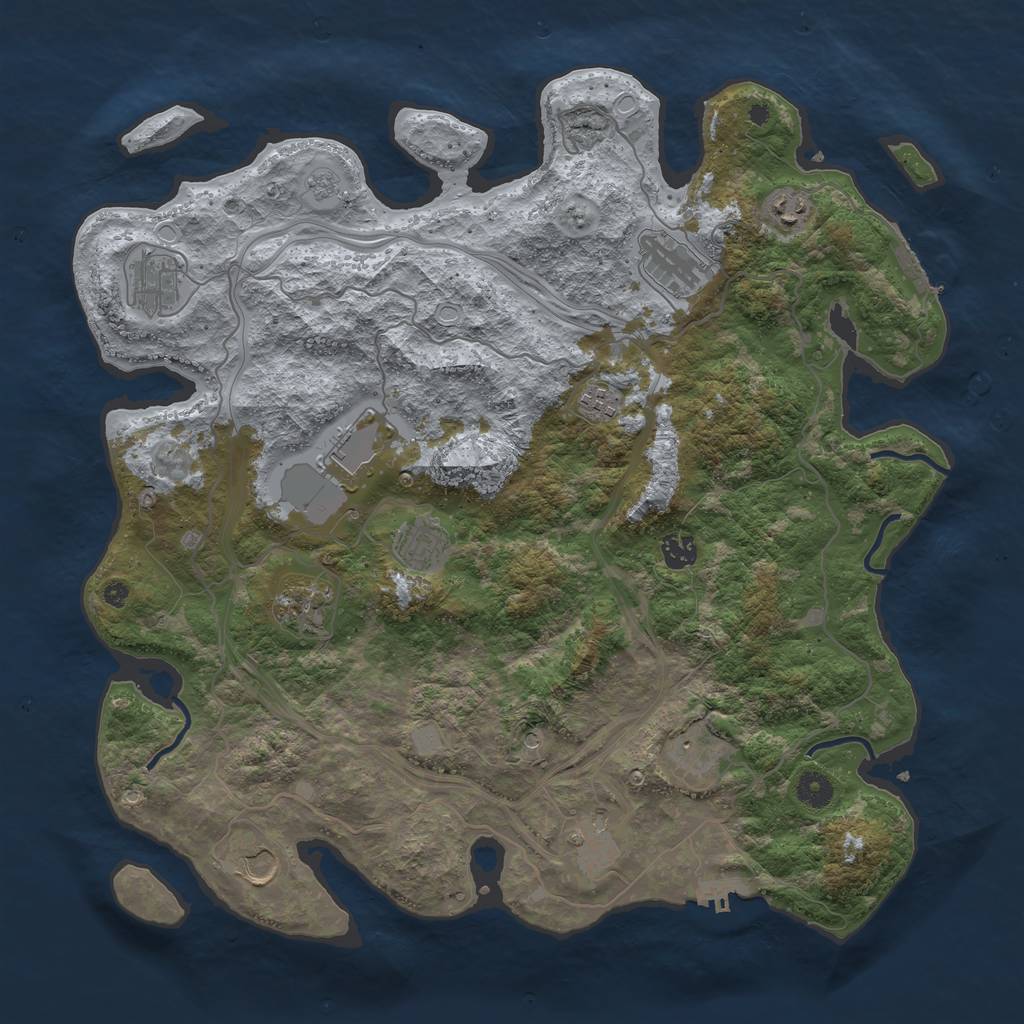 Rust Map: Procedural Map, Size: 4250, Seed: 483647, 20 Monuments