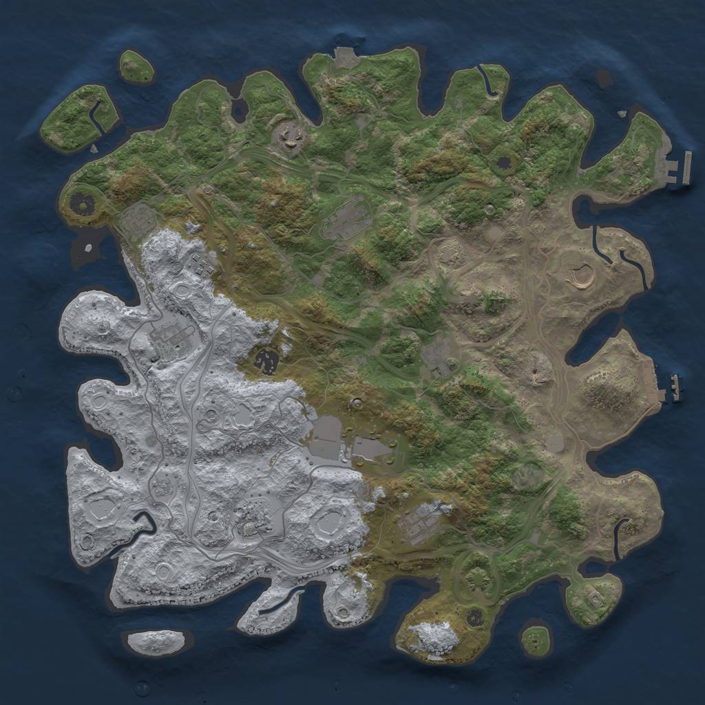 Rust Map: Procedural Map, Size: 4250, Seed: 733462608, 19 Monuments