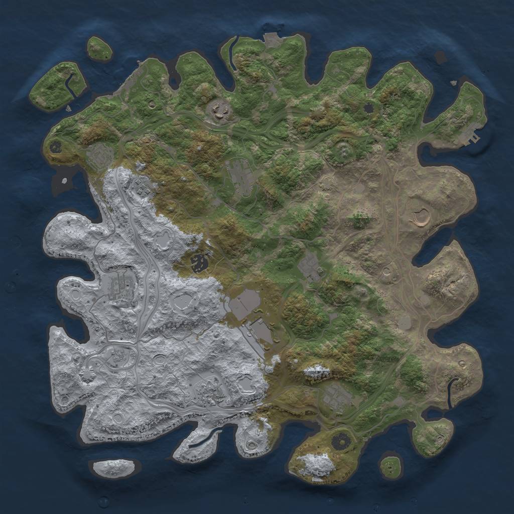 Rust Map: Procedural Map, Size: 4250, Seed: 733462608, 19 Monuments