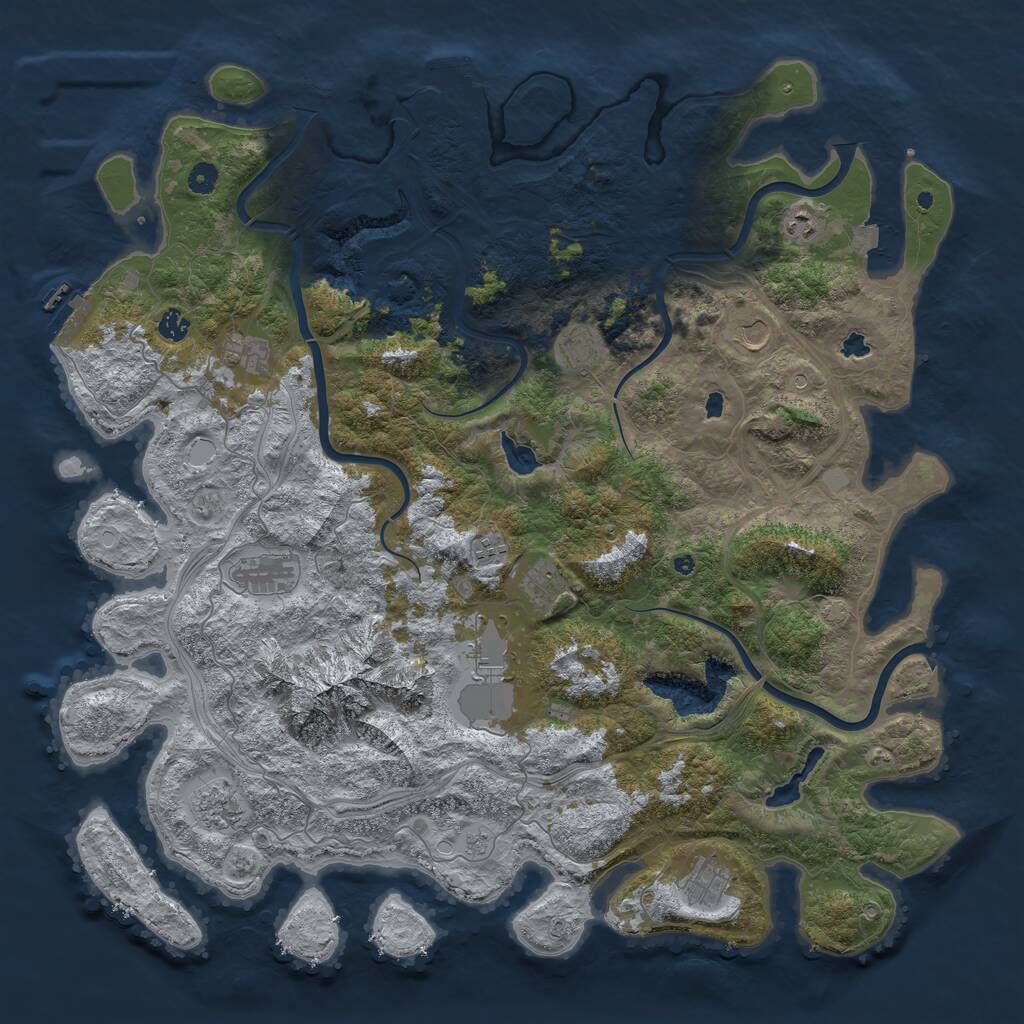 Rust Map: Procedural Map, Size: 5000, Seed: 752618649, 17 Monuments