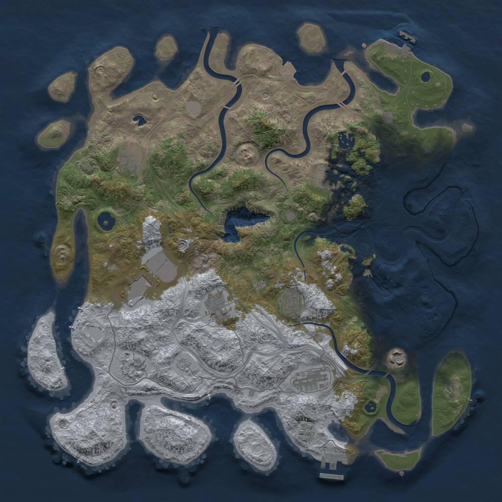 Rust Map: Procedural Map, Size: 4250, Seed: 1844227947, 16 Monuments