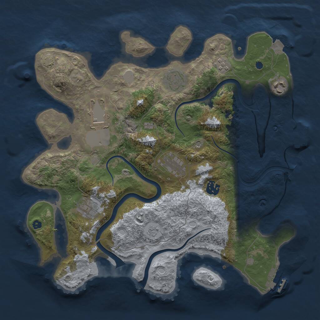 Rust Map: Procedural Map, Size: 3500, Seed: 567567, 13 Monuments