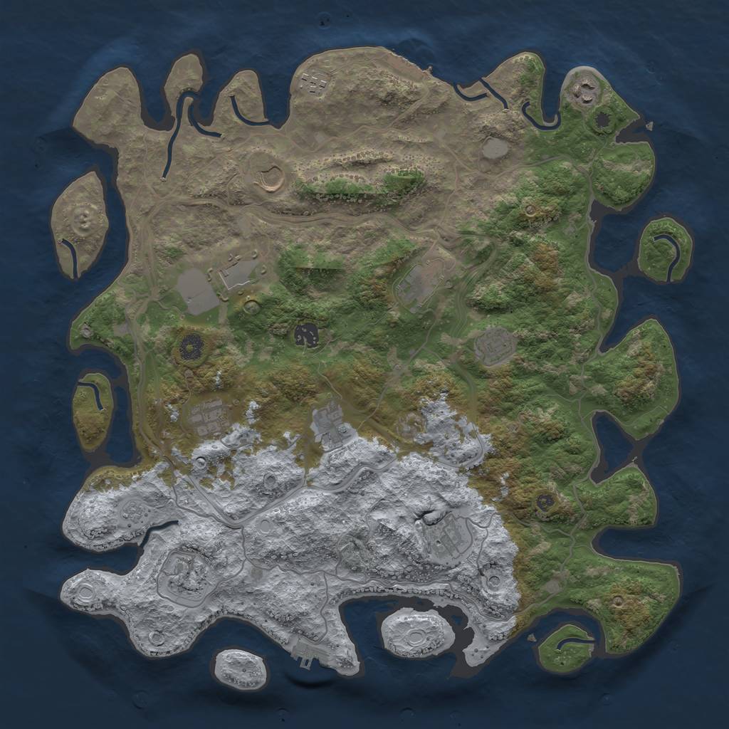 Rust Map: Procedural Map, Size: 4250, Seed: 1341861698, 20 Monuments