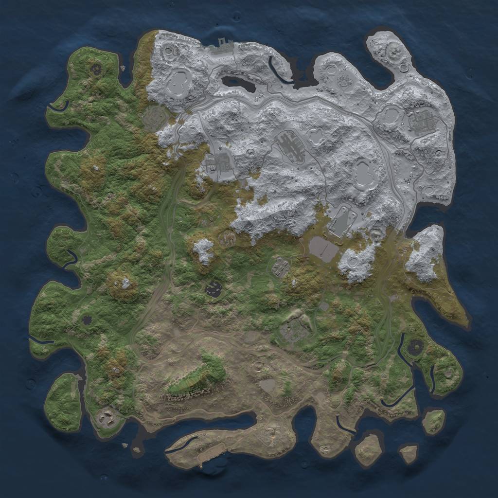 Rust Map: Procedural Map, Size: 4500, Seed: 797362353, 16 Monuments