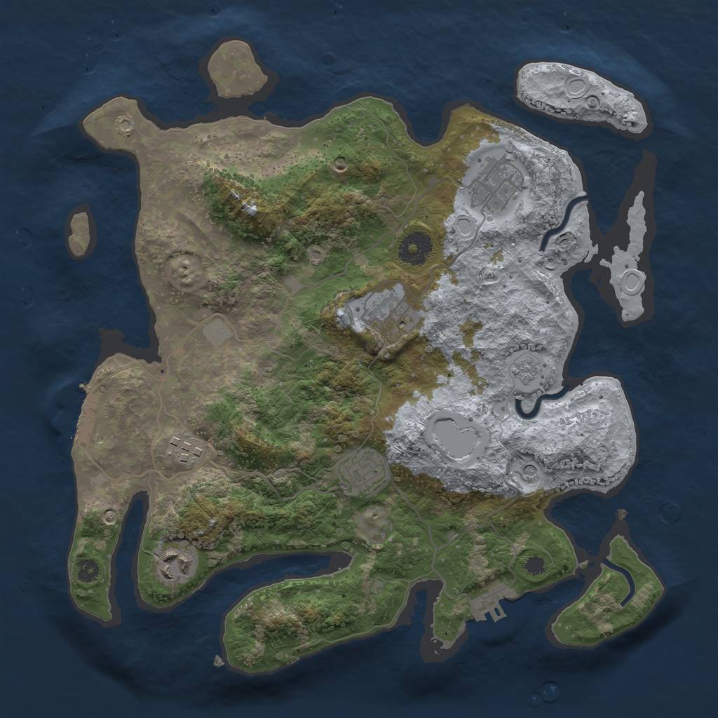Rust Map: Procedural Map, Size: 3250, Seed: 1363673779, 14 Monuments