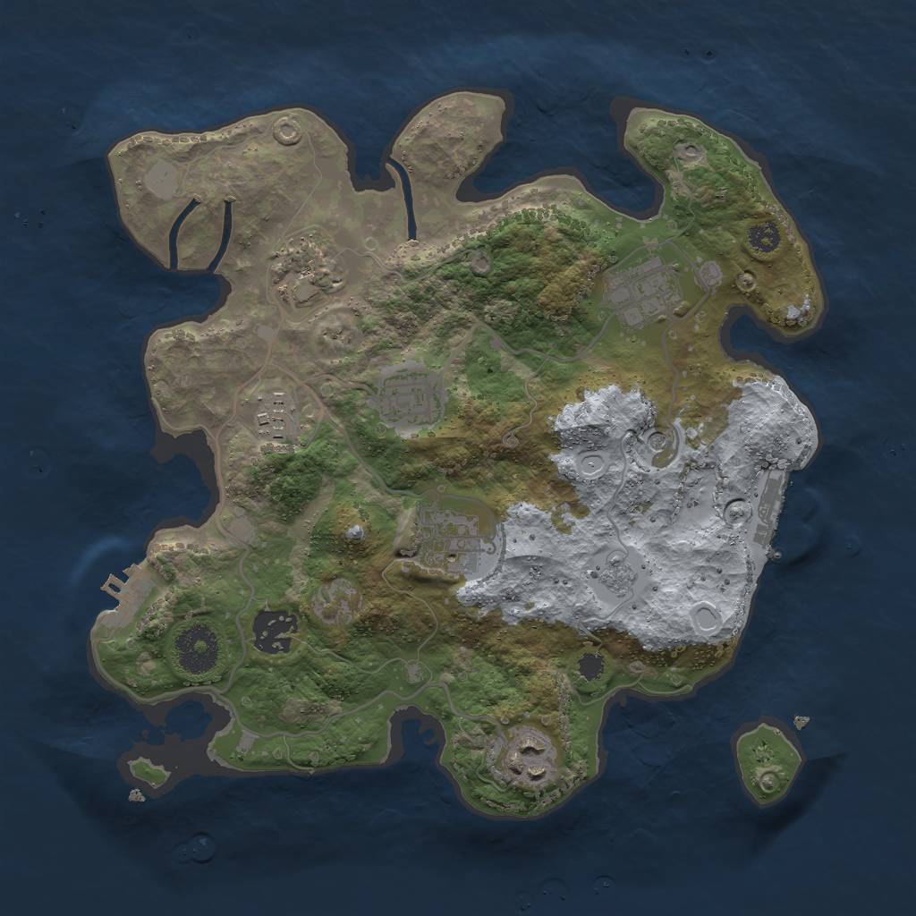 Rust Map: Procedural Map, Size: 3000, Seed: 26939, 16 Monuments