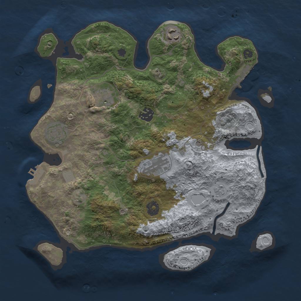 Rust Map: Procedural Map, Size: 3200, Seed: 26242331, 14 Monuments