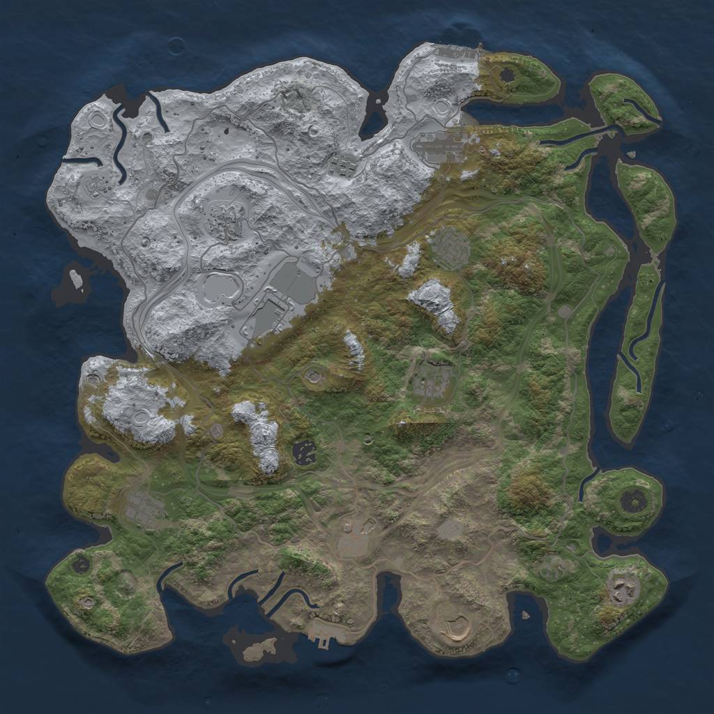 Rust Map: Procedural Map, Size: 4250, Seed: 127222473, 20 Monuments