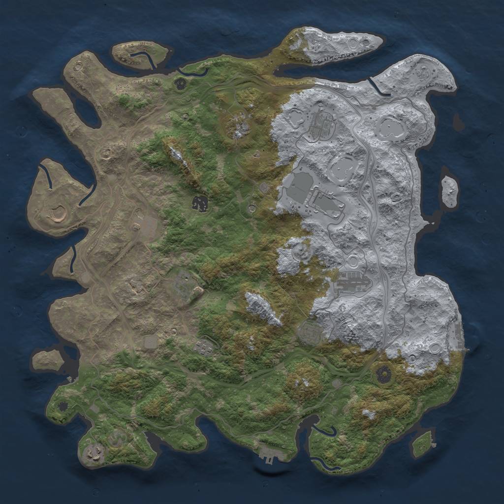 Rust Map: Procedural Map, Size: 4500, Seed: 3112022, 20 Monuments