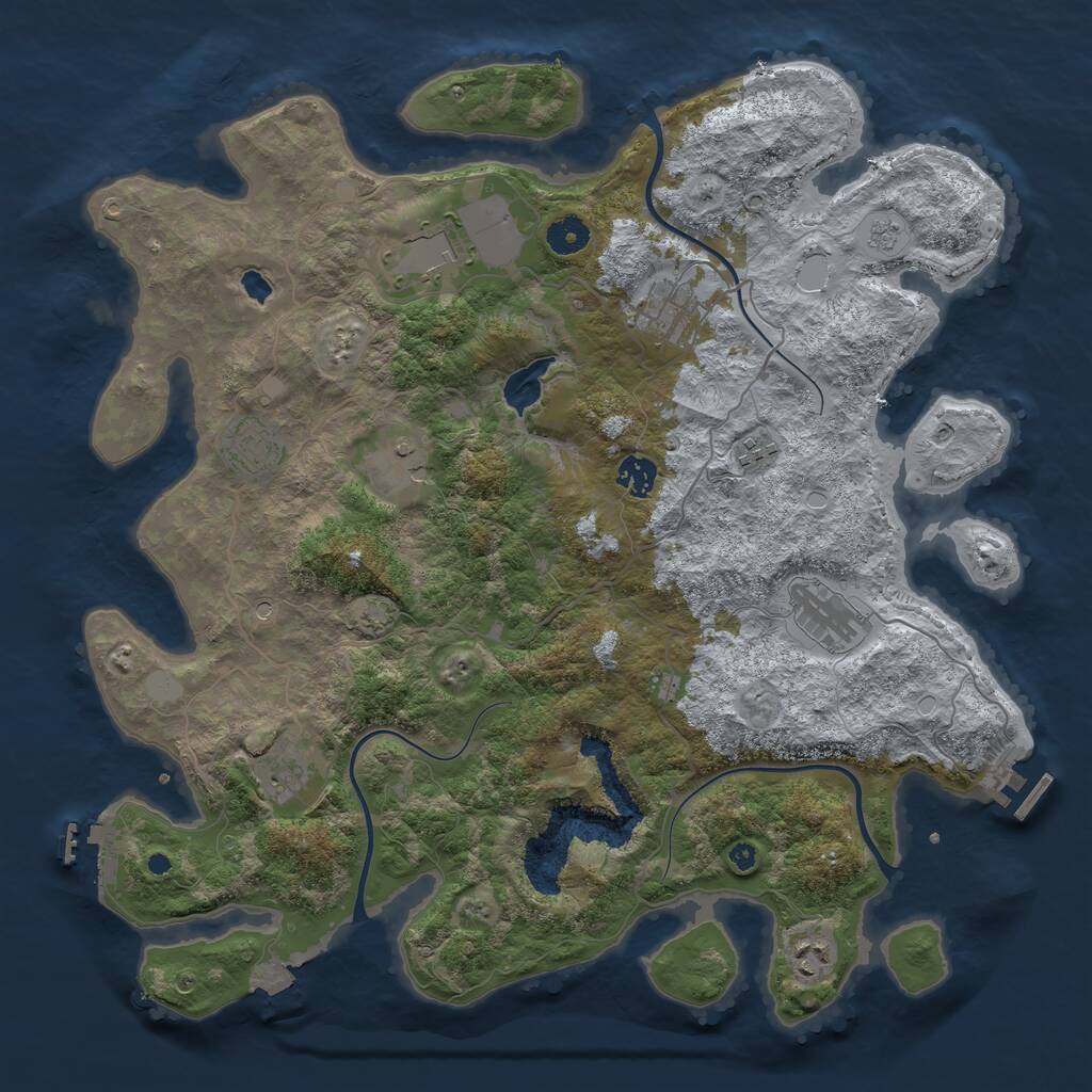 Rust Map: Procedural Map, Size: 4100, Seed: 2261, 15 Monuments