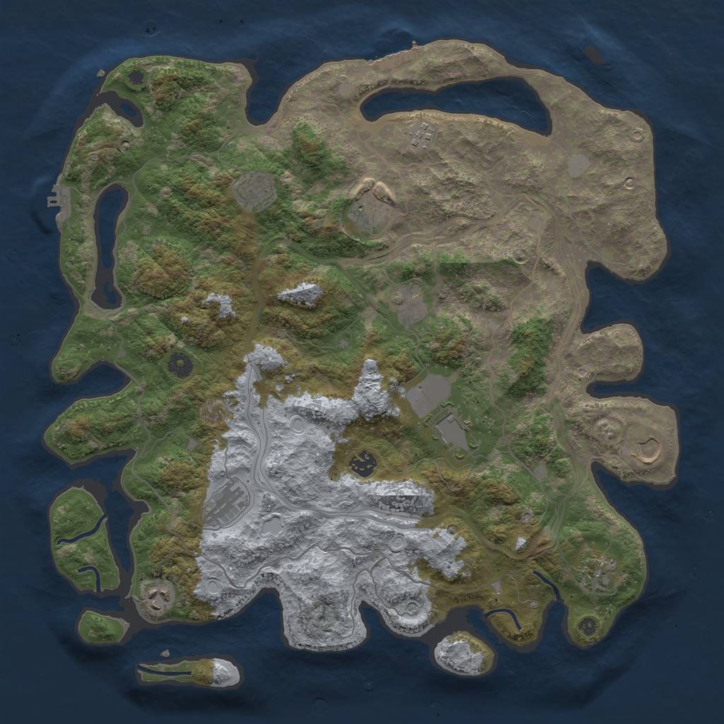 Rust Map: Procedural Map, Size: 4300, Seed: 276584022, 18 Monuments