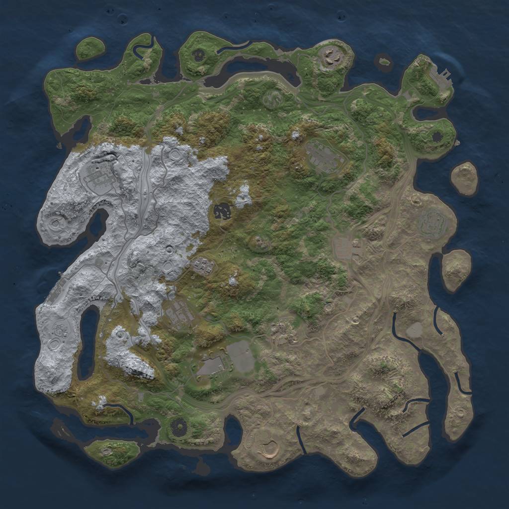 Rust Map: Procedural Map, Size: 4250, Seed: 716767481, 20 Monuments