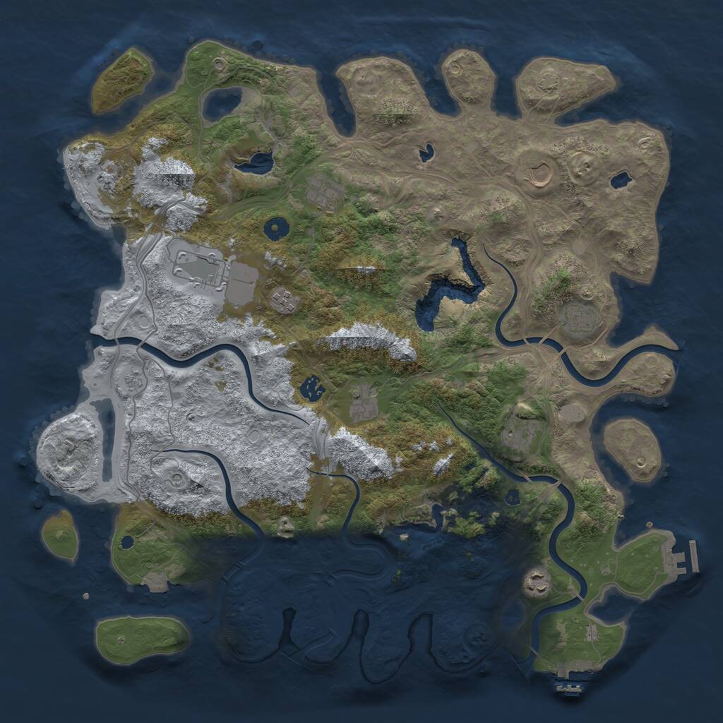 Rust Map: Procedural Map, Size: 4500, Seed: 602768889, 16 Monuments