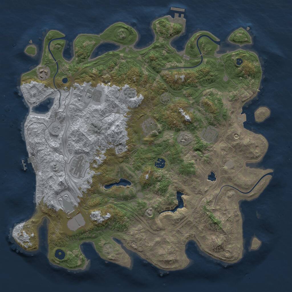 Rust Map: Procedural Map, Size: 4250, Seed: 2112206152, 14 Monuments