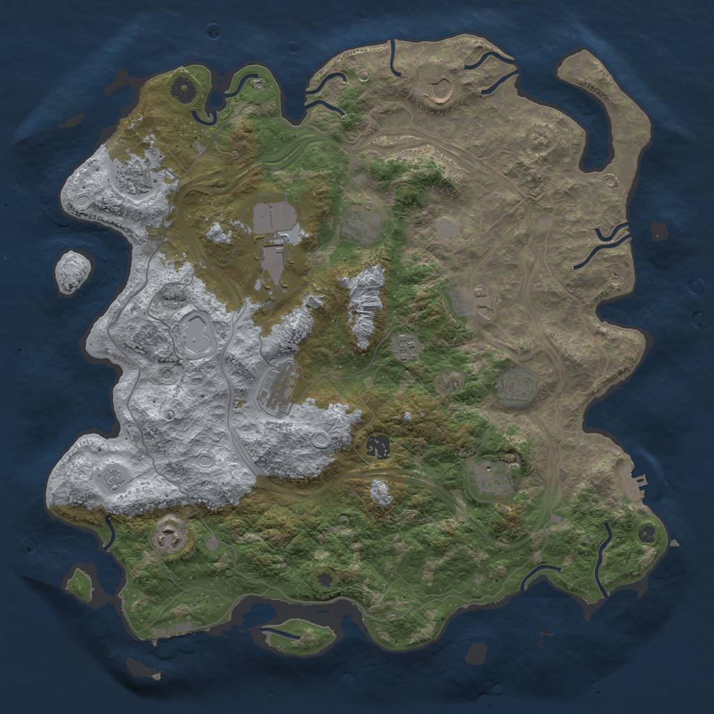 Rust Map: Procedural Map, Size: 4250, Seed: 2006180907, 20 Monuments