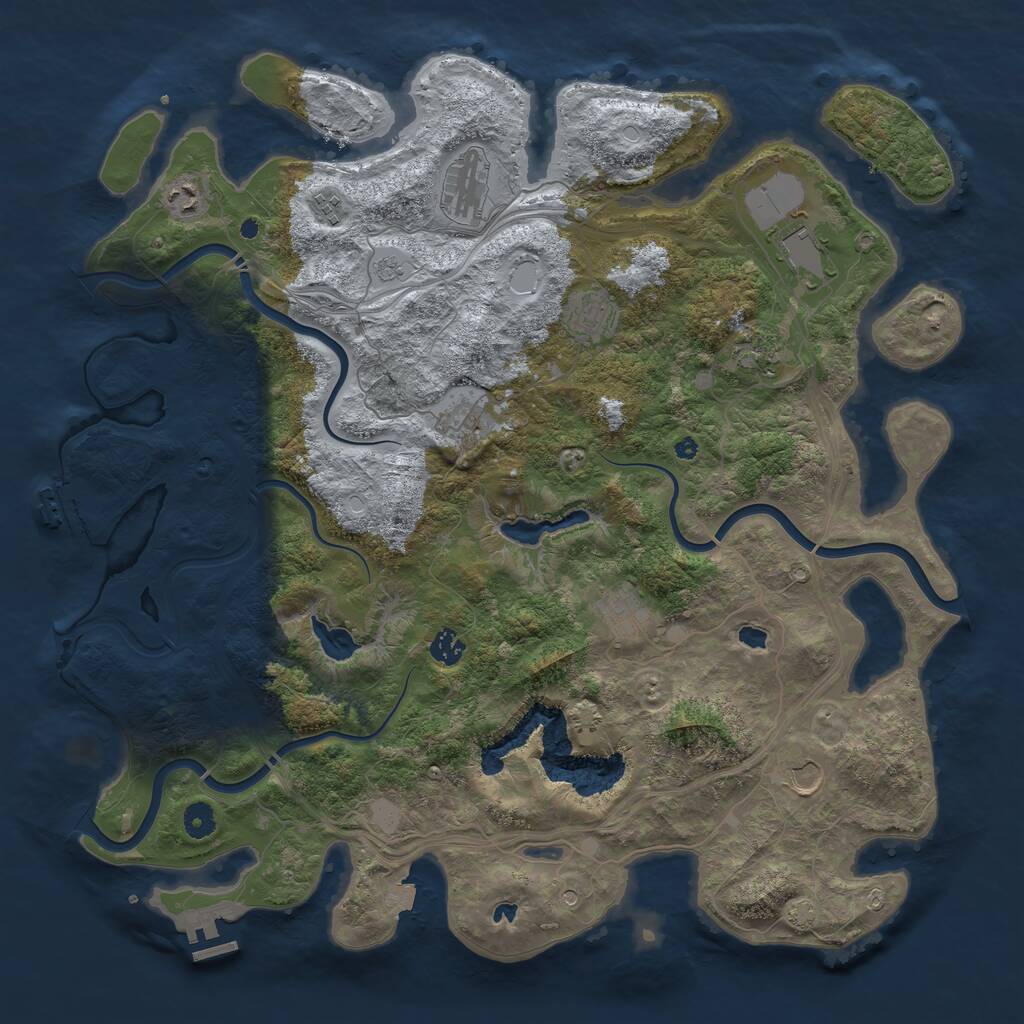 Rust Map: Procedural Map, Size: 4500, Seed: 1641717115, 16 Monuments
