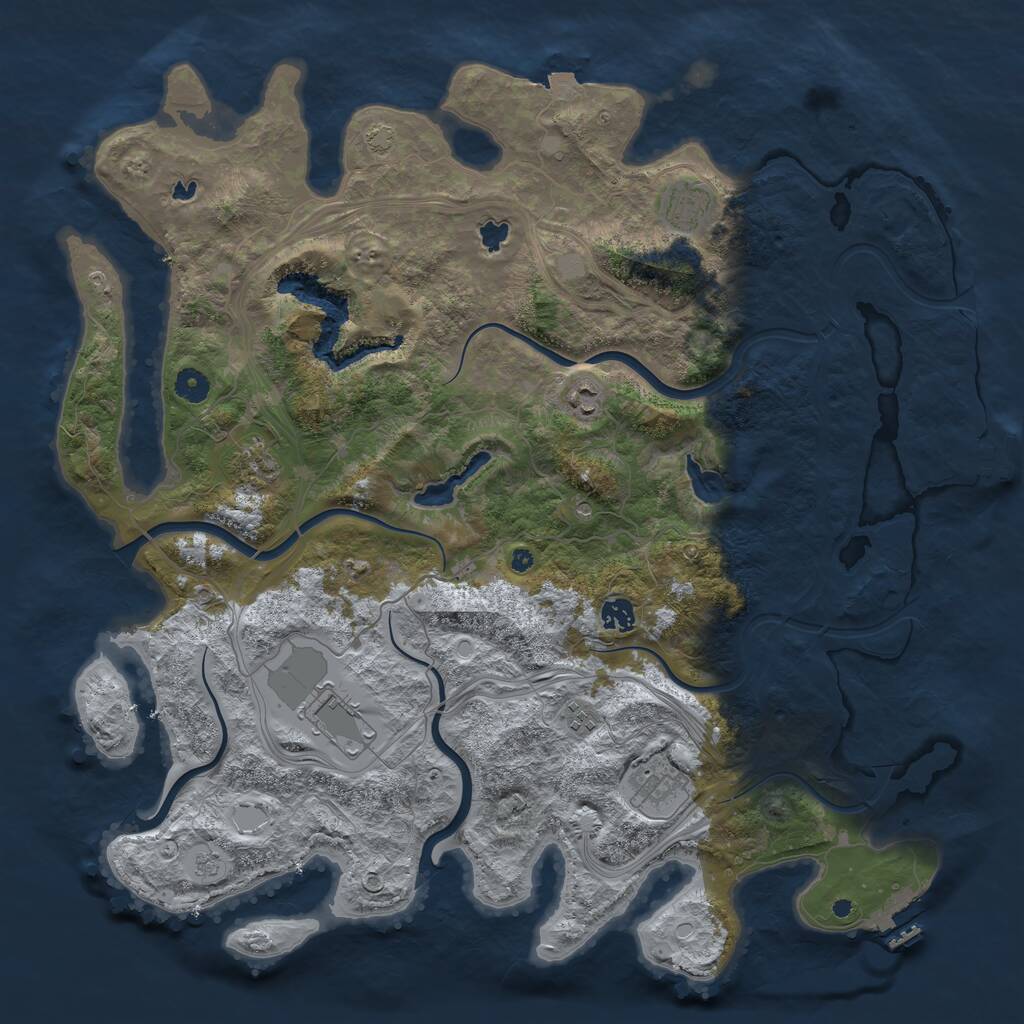 Rust Map: Procedural Map, Size: 4500, Seed: 1540574240, 13 Monuments
