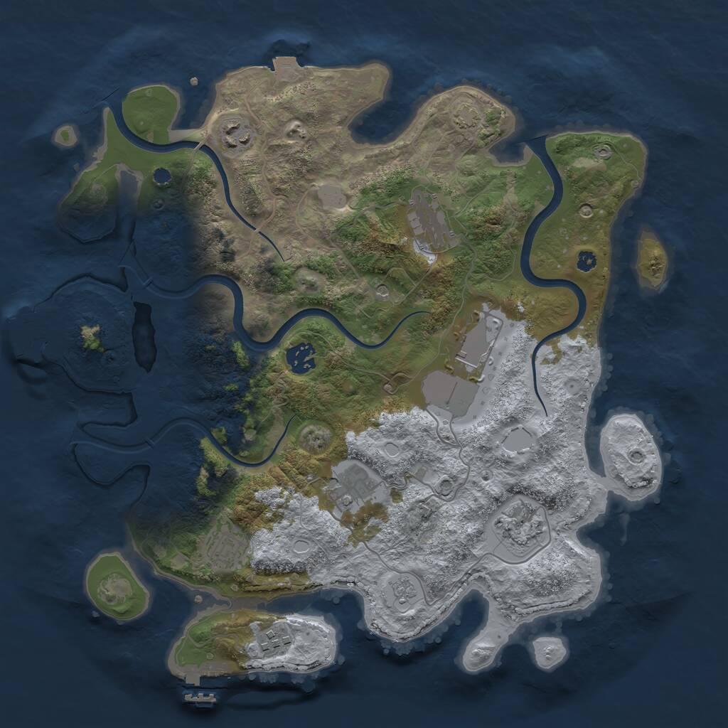 Rust Map: Procedural Map, Size: 3600, Seed: 6112022, 14 Monuments
