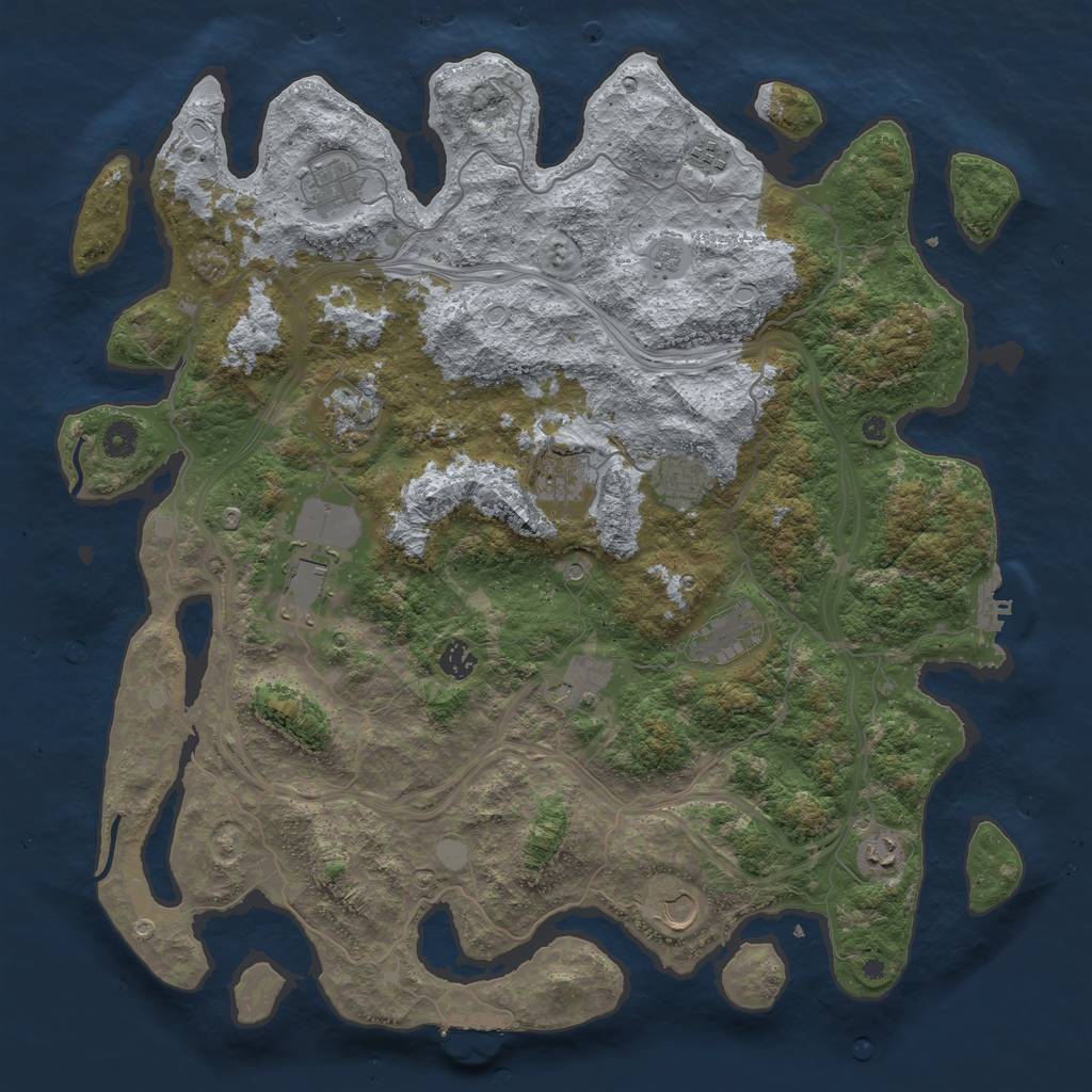 Rust Map: Procedural Map, Size: 4500, Seed: 1755564631, 20 Monuments