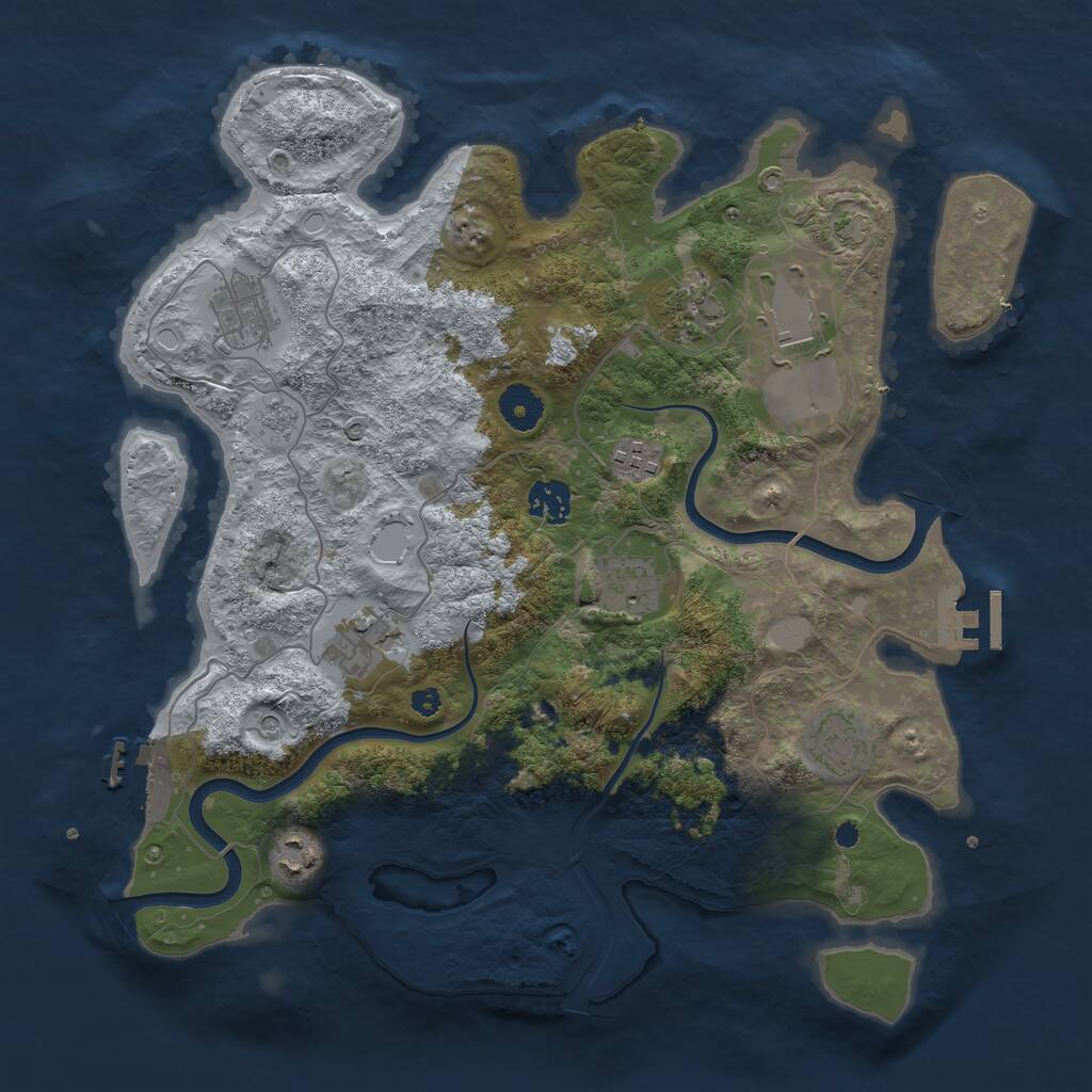 Rust Map: Procedural Map, Size: 3700, Seed: 55432, 15 Monuments