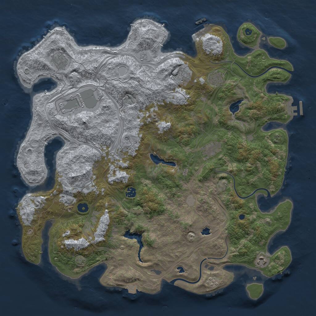 Rust Map: Procedural Map, Size: 4500, Seed: 20060725, 15 Monuments
