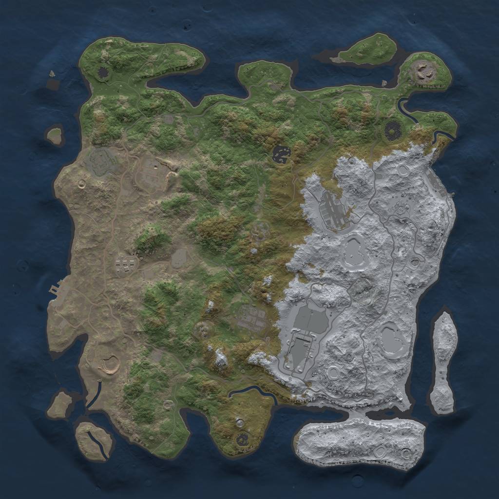 Rust Map: Procedural Map, Size: 4000, Seed: 903754181, 18 Monuments