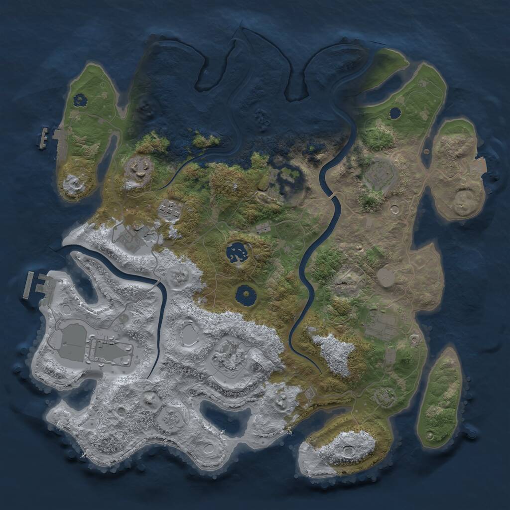 Rust Map: Procedural Map, Size: 3700, Seed: 815384006, 15 Monuments